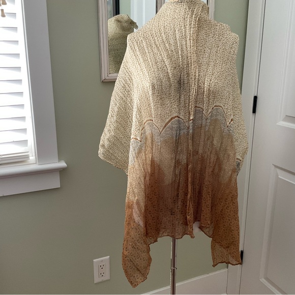 NICOLE MARCIANO, AMBER AND CREAM SCARF, VINTAGE - Picture 3 of 9